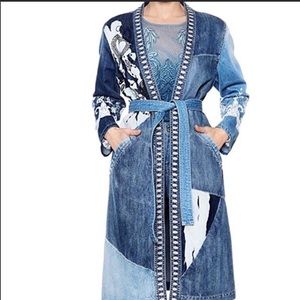 Desigual Jean denim patchwork kimono jacket medium